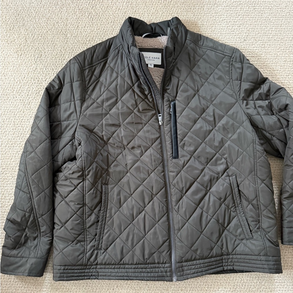 Cole Haan Men's Quilted Olive Green Jacket